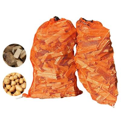 China Security Ventilated Net Bag Firewood Tube Chile Potato Customizable Polypropylene Mesh Bag With Drawstring for sale