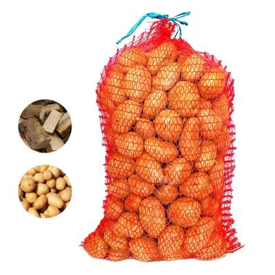 China Safety PP Gauze 50kg Fruit Vegetable Plastic Packaging Durable Drawstring Bean Onion Potato pp Mesh Bag for sale