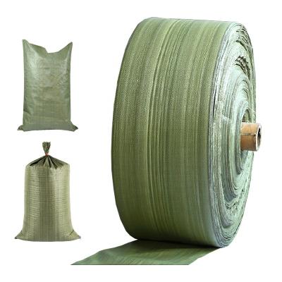 China Recyclable Green Color Recycled Polypropylene Material Woven Fabric Rolls For Construction Waste Packaging For Russia for sale