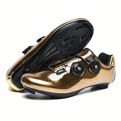 China Fashion\Comfortable\Durable\Breathable\Lit 2021 Self-locking Breathable Shiny Leather PU Upper Nylon Unique Road And Mountain Bike Shoes For All Ages Men Unisex Women Outdoor for sale