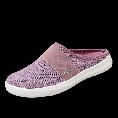 China 2021 Light Weight Casual Flight Woven Breathable Mesh Upper Wear-Resistance Rubber Sole Elastic Slip On Shoes For Outdoor Walking Unisex for sale