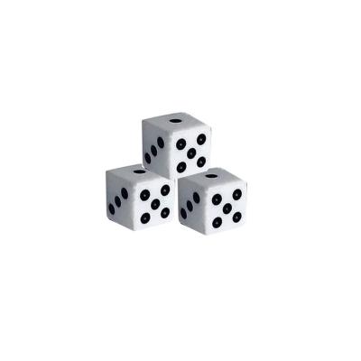 China 19mm Square D6 White with Black Polyhedral Dots Casino Custom Acrylic Gaming Dies Large Roll Dies 19mm for sale