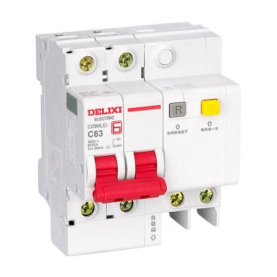 China DELIXI RCBO Household Circuit Breaker Arc Fault Miniature Air Leakage Protection Residual Current Operated Circuit CDB6LEi for sale