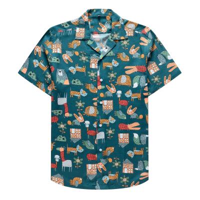 China Men's Hawaiian Stock Summer Beach Anti-pilling Shirts Cute Animals Casual Loose Breathable Birds for sale