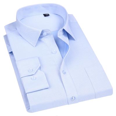 China High quality Non-ironing anti-pilling mens dress long sleeve shirt solid male plus size fitted shirts for sale