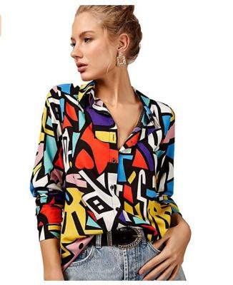 China Anti-Wrinkle Blouses For Women Fashion Casual Long Sleeve Button Down Shirts Tops for sale