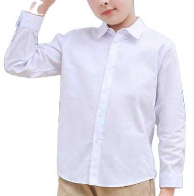 China Wholesale Anti-wrinkle Children's Boys And Girl's Polyester Cotton Long Sleeve White School Uniform Shirts for sale