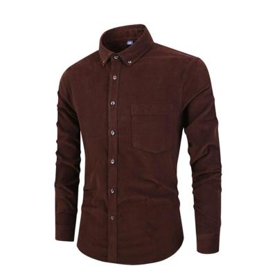 China Retro high quality new men's anti-pilling corduroy cotton shirt long-sleeved casual dress shirt for sale