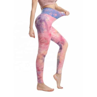 China C-Cut Design Front V Yoga Pants Breathable Private Label Tie Dye Women's High Waist Butt Gaiters Crac! crack! for sale