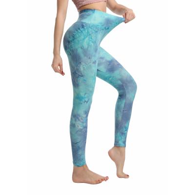 China New Breathable Fitness Leggings Women Butt High Waist Tie Dye Yoga Lifting Pants for sale