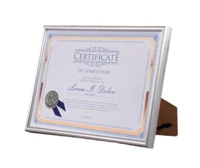 China 4x6 5x7 8x10 modern patent certificate diploma decorative alloy aluminum photo frame for sale