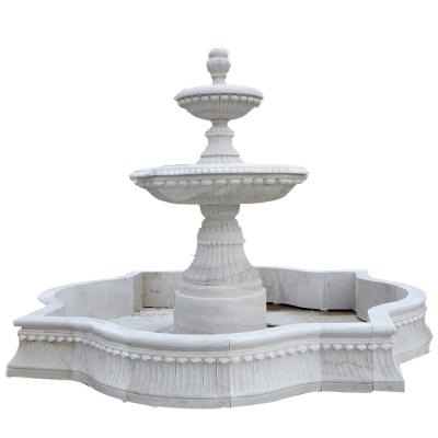 China Large Decorative Outdoor Water Fountain Natural Marble Marble Water Fountain for sale