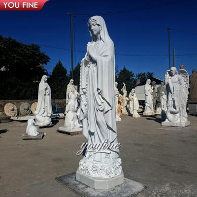 China Church Religious Decoration Marble Statue Religious Marble Our Lady Of Lourdes Sculpture for sale