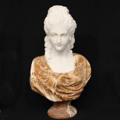 China Lady Bust Sculpture Marble Indoor Antique Marble Statue for sale