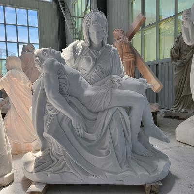 China Handcrafted Sculpture in Vivid Marble Statue of Pieta for Church for sale