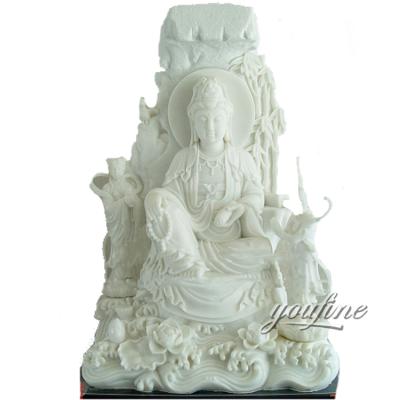 China Natural Chinese Stone Kuan Yin Hand Craft God Marble Statue for sale