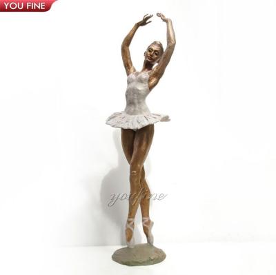 China Europe Antique Bronze Ballet Girl Metal Sculpture Ballet Dancing Bronze Statue for sale