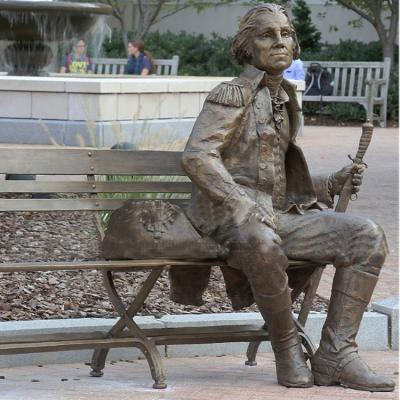 China Sculpture George Washington Bronze Statue Sitting Europe Street Bench Outdoor for sale