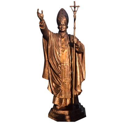 China Europe Pope John Paul Bronze Catholic Religious Statues for sale