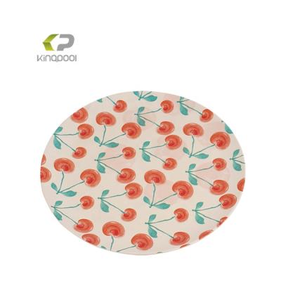 China Custom Reusable ECO Sustainable Cherry Pattern Biodegradable Bamboo Fiber Dishes With Printing for sale