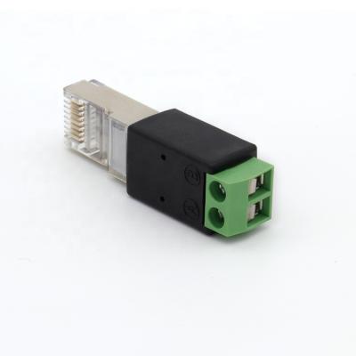 China Network RJ45 8P4C to 2 Pin Network Screw Terminal Adapter for sale