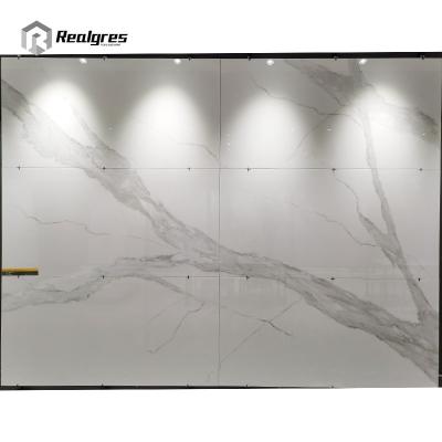 China Large Modern Slab Floor Tile Glossy White Porcelain Large Tile Rectified Porcelain Decorative Tile for sale