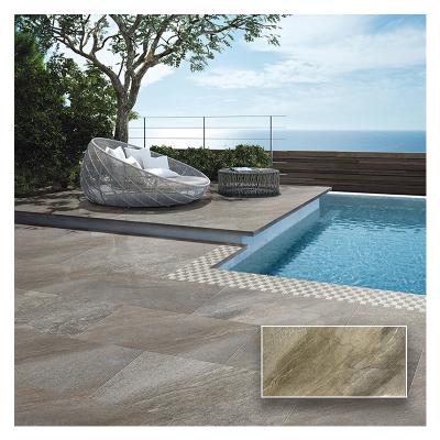 China Modern Outdoor 2CM Porcelain Floor Tiles 24x24 Inches Matte Anti Slip Outdoor Swimming Pool Tiles for sale