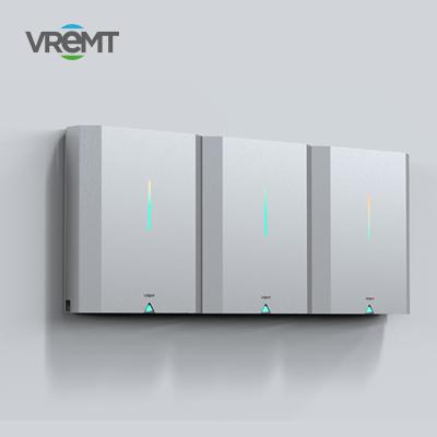 China VREMT Internal Battery Manufacturer IP55 Wall Mounted Solar Powered Storage Battery System Cycles Long Power Wall Lifepo4 With Smart BMS for sale