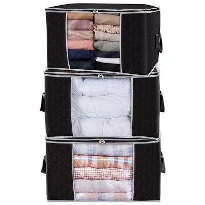 China Viable Wholesale Moisture Proof Foldable Fabric Large Capacity Clothes Bags Storage Bag Organizer For Bedding for sale