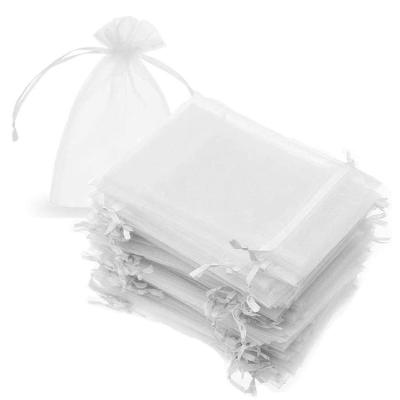 China European Jewelry Packaging Wedding Gift Bag With Ribbon Food Sugar Thanks Drawstring Mesh Bag for sale