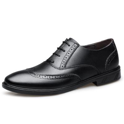 China Breathable Best-selling British Fashion Genuine Leather Shoes Dress Men's Black Leather Shoes for sale