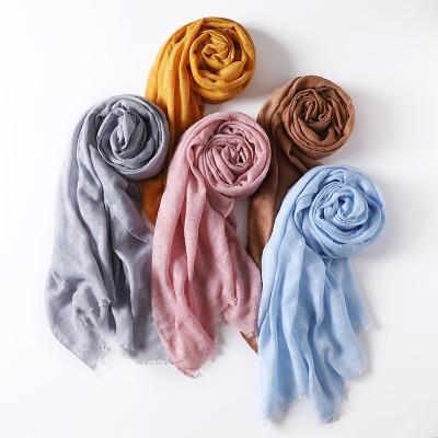 China Cotton Making Pure Color Cotton Scarves Women Soft Islamic Baotou Hijabs Headscarf for sale