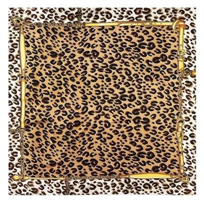 China Elegant Ladies Leopard Printing Silk Square Scarf 130*130 for sale