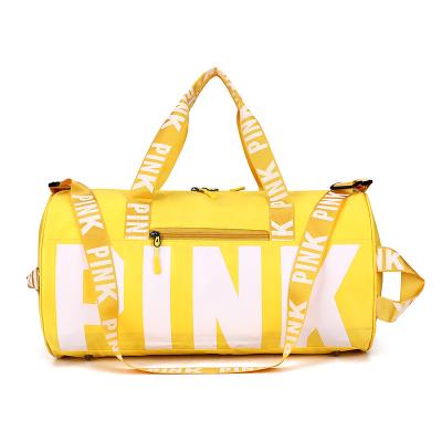 China Fashion Wholesale Custom Logo Foldable Sport Gym Women Duffel Bag Pink Duffle Bag Waterproof Duffel Bag for sale