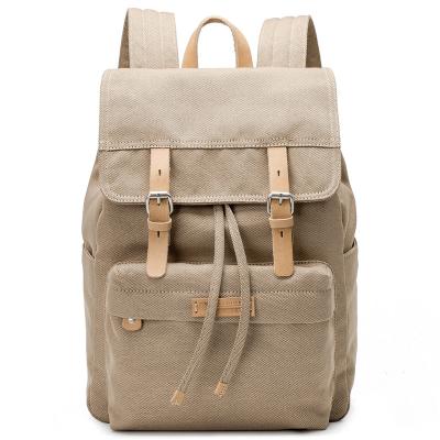 China Guangzhou Wholesale Custom Anti-theft Vintage Mochila Backpack Mochila Wax Canvas Backpack Casual Leather Bag For Men for sale