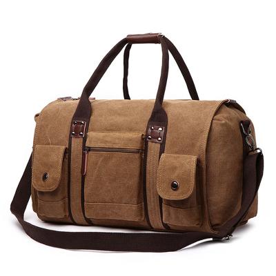 China 2022 Lightweight Custom Folding Business Private Label Leisure Duffel Bag Large Capacity Canvas Weekender Leather Travel Bag for sale