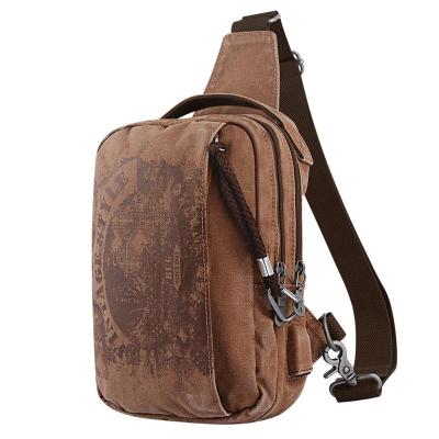 China Amazon Popular Custom Canvas Mens Cross - Body Vintage Canvas Chest Bags Pussy Pack for sale