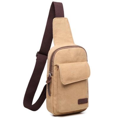 China 2022 Unisex Casual Earphone Jack Fashion Canvas Cross Body Chest Sling Bags for sale