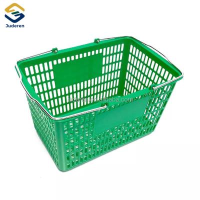 China Portable Wholesale Custom Supermarket Shopping Basket Plastic Shopping Basket With Handle for sale