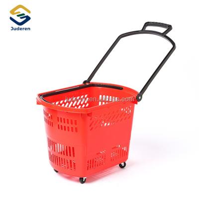 China Portable shopping cart shopping cart trolley supermarket plastic basket shopping mall different kinds for sale for sale