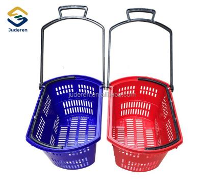 China Logo / Color Portable OEM Customized Plastic Grocery Supermarket Shopping Basket for sale