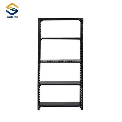 China Corrosion Protection Black 5 Layer Garage Store Warehouse Boltless Racking Shelving Storage Racks for sale