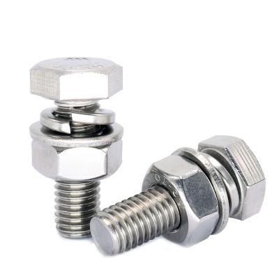 China a4-70m 6m 8m10m 12mm 316L Stainless Steel Hexagon Screw Combination Bolt With Gasket And Nut for sale