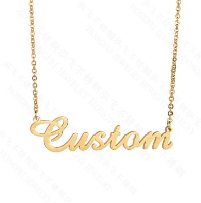 China Customizing Custom Personalize Name18K Gold Plated Stainless Steel DIY Letter Necklace for sale