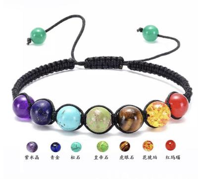 China The Other Natural Handmade Yoga Lava Stone Essential Oil Diffuser 7 Chakra Prayer Bead Bracelet for sale