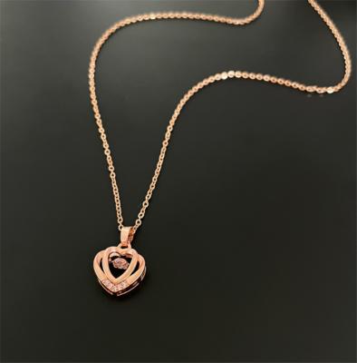 China The other Micro-inlaid necklace with open heart and hypoallergenic copper for sale