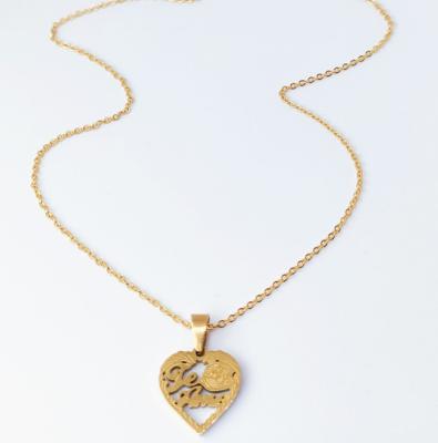 China The Other Fashionable Stainless Steel-Copper Heart Simple Personalized Hollow Pendant Necklace for sale