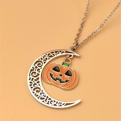 China Pumpkin Necklace DIY Punk Personalized Stainless Steel Halloween Custom Pendant Necklaces for sale