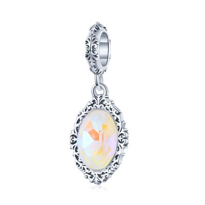 China The Magic Mirror 925 Sterling Silver Gemstone Pendent Jewelry European Vintage Charm Beads for sale