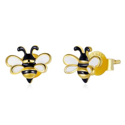 China Other Fashionable Cute Bee Jewelry 925 Sterling Silver Stud Earrings For Women for sale